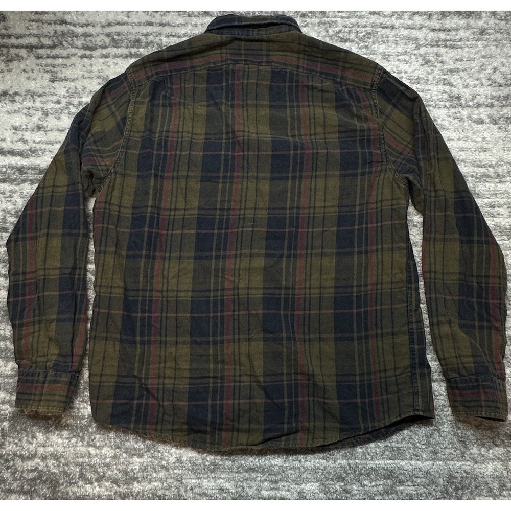 THE NORMAL BRAND Mountain Regular Fit Flannel Shirt In Green Plaid Size Large - Picture 8 of 9